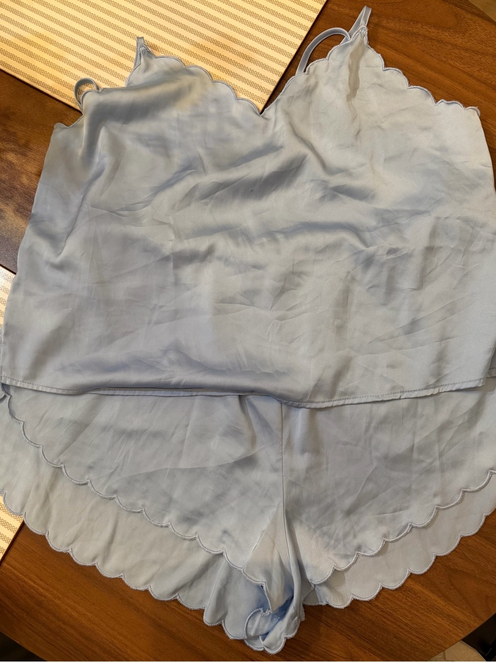 Forever 21 Light Blue Scalloped Cami Top